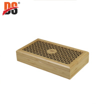 DS Customized logo small hollow wooden box tea natural wood storage gift wooden & bamboo boxes